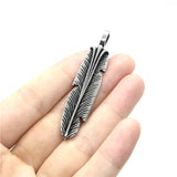 Dropship Feather Pendant 316L Stainless Steel Street Jewelry