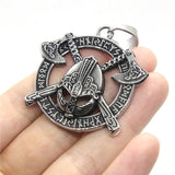 Double Axes Mask Pendant Stainless Steel Jewelry