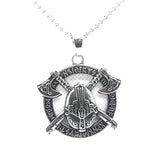 Double Axes Mask Pendant Stainless Steel Jewelry