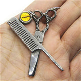 Hairdressing Scissors Pendant Stainless Steel Jewelry