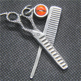 Hairdressing Scissors Pendant Stainless Steel Jewelry