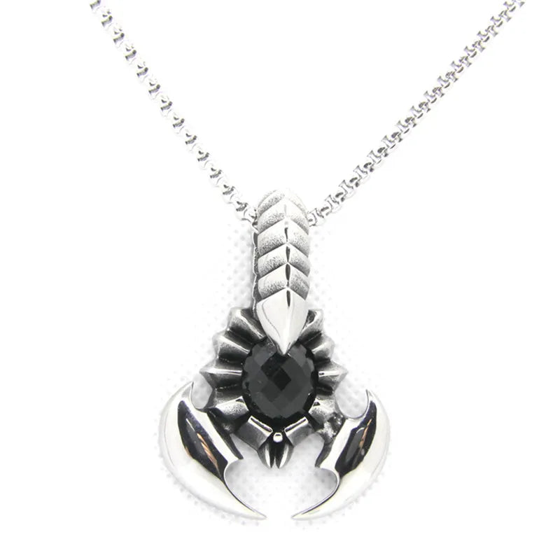 Scorpion Pendant Stainless Steel Jewelry Red Crystal