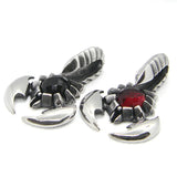 Scorpion Pendant Stainless Steel Jewelry Red Crystal