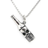 Skull Beer Bottle Pendant Stainless Steel Jewelry
