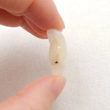 Handcarved Wolf Head Natural Yellow Opal Pendant Bead 25x17x10mm 3g