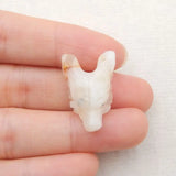 Handcarved Wolf Head Natural Yellow Opal Pendant Bead 25x17x10mm 3g