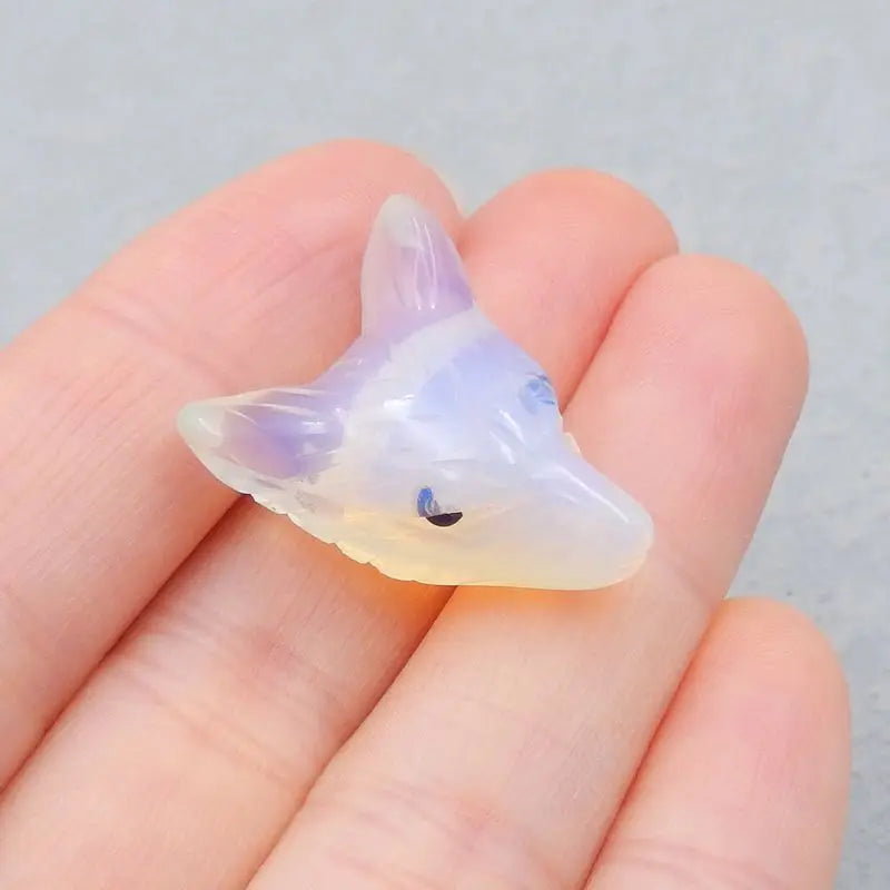 Opalite Wolf Head Pendant Bead 25x19x11mm