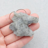 Carved Horse Head Labradorite Necklace Pendant DIY Jewelry