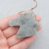 Carved Horse Head Labradorite Necklace Pendant DIY Jewelry