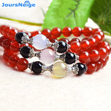 Natural Red Crystal Bracelet 6mm Beads Multi-color Women's Jewelry