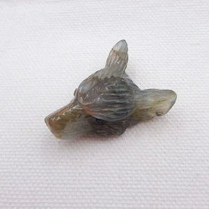 Labradorite Wolf Head Necklace Pendant 32x24x12mm