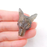 Labradorite Wolf Head Necklace Pendant 32x24x12mm
