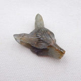 Labradorite Wolf Head Necklace Pendant 32x24x12mm