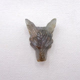 Labradorite Wolf Head Necklace Pendant 32x24x12mm