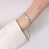 Supretu Shells Heart/Round Bracelet Titanium Steel Plated 18K Wristband Women
