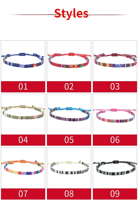 Surfer Beach Anklet for Women and Men, Boho Cotton Woven Anklet Bracelet