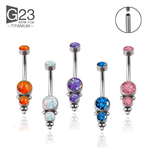 ASTM F136 Titanium Belly Piercing Zircon Pendant