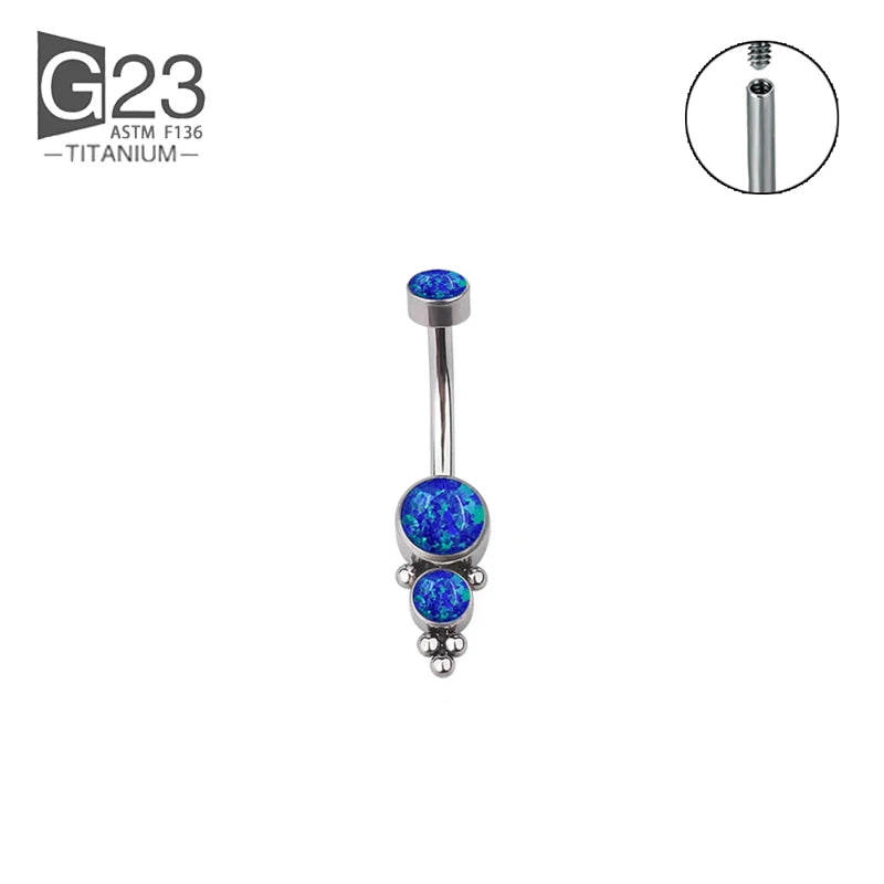 ASTM F136 Titanium Belly Piercing Zircon Pendant