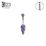 ASTM F136 Titanium Belly Piercing Zircon Pendant