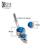 ASTM F136 Titanium Belly Piercing Zircon Pendant