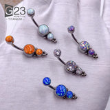 ASTM F136 Titanium Belly Piercing Zircon Pendant