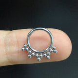 Opal Stone Nose Ring Surgical Steel Small Segment Septum Piercing