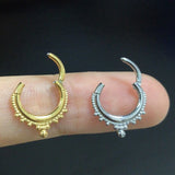 Surgical Steel Nose Ring Opal Stone High Segment Ring Small Septum Piercing