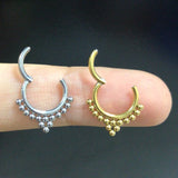 Surgical Steel Nose Ring Opal Stone High Segment Ring Small Septum Piercing