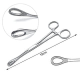 Surgical Steel Needle Ball Clamp Plier Tweezers Piercing Tool
