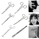 Surgical Steel Needle Ball Clamp Plier Tweezers Piercing Tool