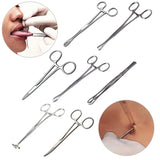 Surgical Steel Needle Ball Clamp Plier Tweezers Piercing Tool