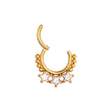 Surgical Steel Nose Ring Pentagram Zircon Clicker Hoop Body Piercing