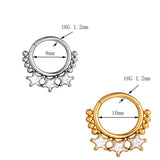 Surgical Steel Nose Ring Pentagram Zircon Clicker Hoop Body Piercing