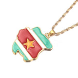 Suriname Map Flag Necklaces Sranan Charms Pendant Sarnam Jewelry