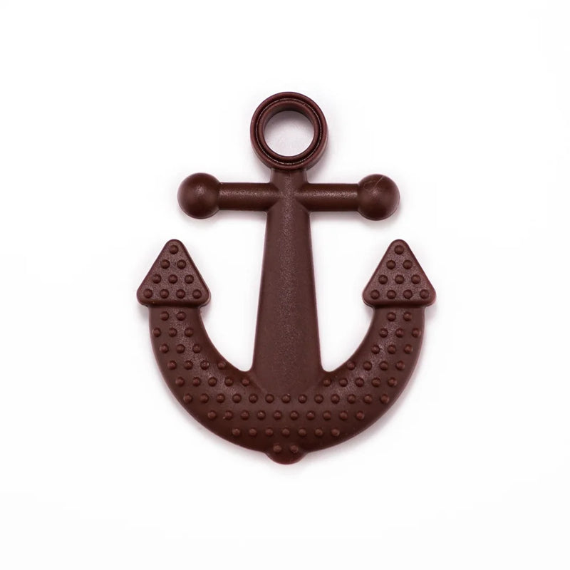 Sutoyuen 5pcs Anchor Silicone Beads Pendant Baby Teether BPA Necklace Charms
