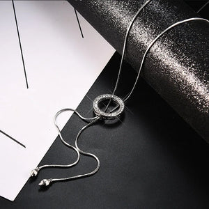 Crystal Zircon Sweater Chain Necklace for Women