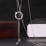 Crystal Zircon Sweater Chain Necklace for Women