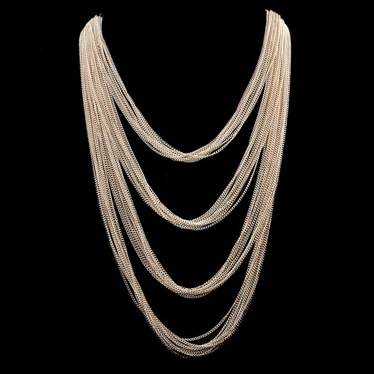 Vintage Multi-layer Beaded Long Necklace for Women