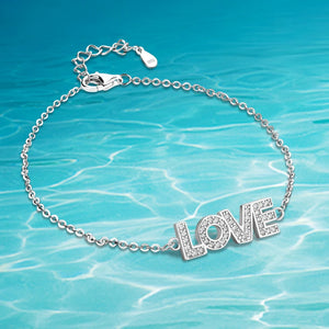 925 Silver Love Bracelet Zircon Fine Jewelry Gift