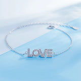 925 Silver Love Bracelet Zircon Fine Jewelry Gift