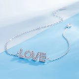 925 Silver Love Bracelet Zircon Fine Jewelry Gift