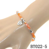 4mm Bead Crystals Bracelet Anklet Heart Pendant Alloy Accessories