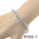 4mm Bead Crystals Bracelet Anklet Heart Pendant Alloy Accessories