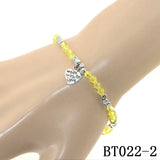 4mm Bead Crystals Bracelet Anklet Heart Pendant Alloy Accessories