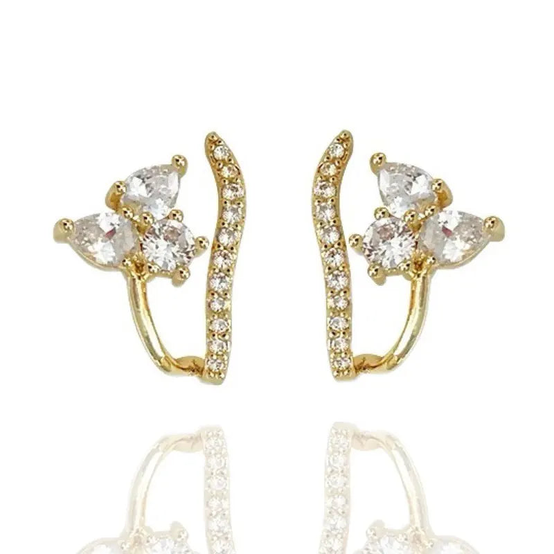 925 Silver Flower Stud Earrings Women Wedding Jewelry Accessories Gift