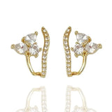 925 Silver Flower Stud Earrings Women Wedding Jewelry Accessories Gift