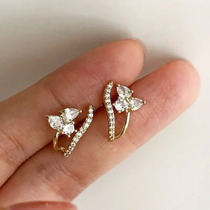 925 Silver Flower Stud Earrings Women Wedding Jewelry Accessories Gift