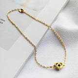 925 Silver Bracelet Purple Heart Zircon Pendant Girl Women Jewelry Gift