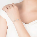 925 Silver Clover Bracelet & Bangles Zircon Charm Jewelry Gift