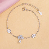 925 Silver Clover Bracelet & Bangles Zircon Charm Jewelry Gift